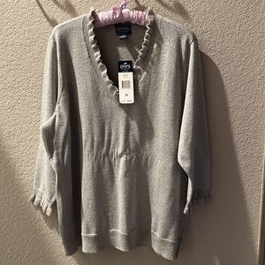 Chaps Women’s Size 2x Silver Glitter Sweater NWT